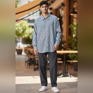 King Size Men's Size 6xl Button Up Causal Dress Shirt